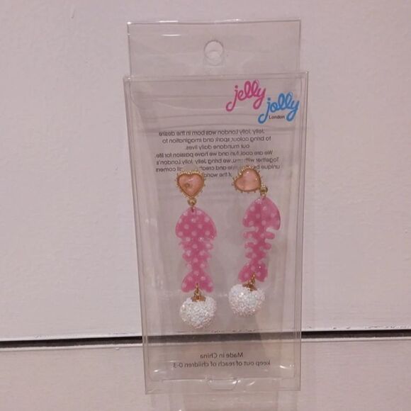 Pink punk fish earrings - Picture 1 of 2